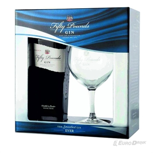 GIN FIFTY POUNDS + BICCHIERE CL 70
