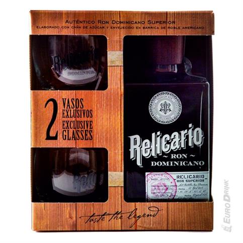 RUM RELICARIO 10 ANOS +2 BICCHIERI CL.70 ****