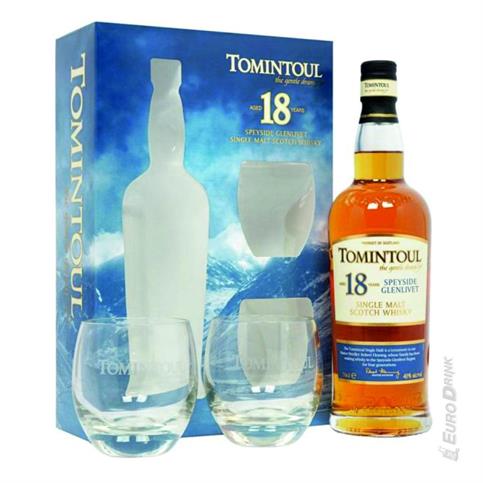 WHISKY TOMINTOUL 18 Y + 2 BICCHIERI CL 70
