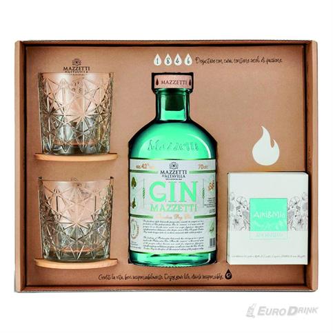 GIN MAZZETTI CL 70 +2 BICCHIERI+CANDELA