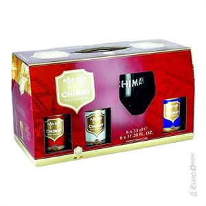 CONFEZIONE CHIMAY (ROSSA+BLU+BIANCA) + BICCHIERE