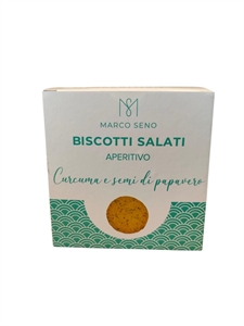 BISCOTTI SALATI CURCUMA E SEMI DI PAPAVERO MARCO SENO GR150