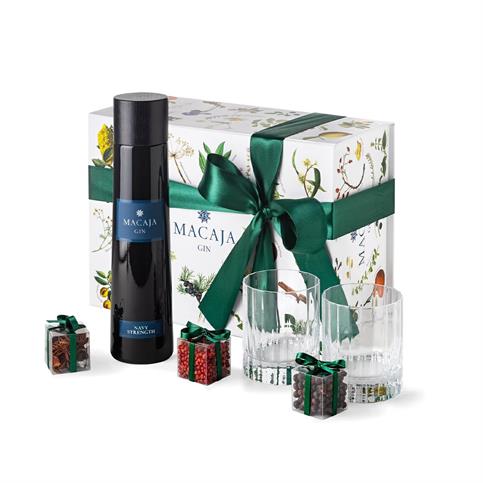 GIN MACAJA CONF REGALO NAVY STREGHT +2 BICCHIERI CL 50