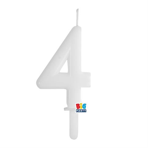 CANDELA DIMAV NUM 4 TINY PLUMP BIANCO CM 7